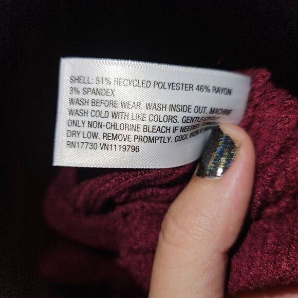 6 for $25 🎃 Cat & Jack Burgundy Soft Waffle Knit Top Baby Size 18 Months - Picture 4 of 5